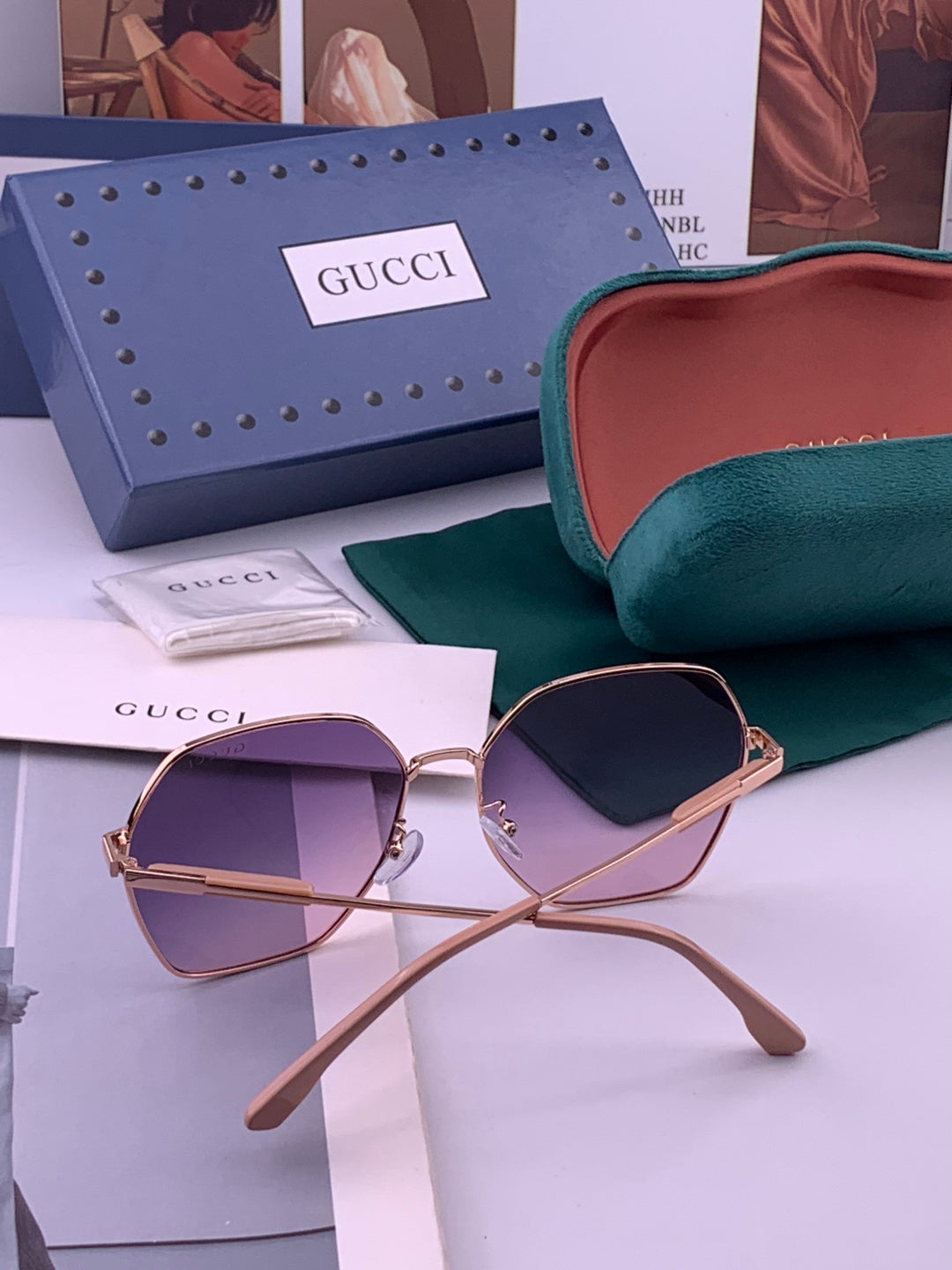 Gucci G9822 Polarized Oversized Brown Lens Sunglasses for Men & Women - 431344 - detail image 4