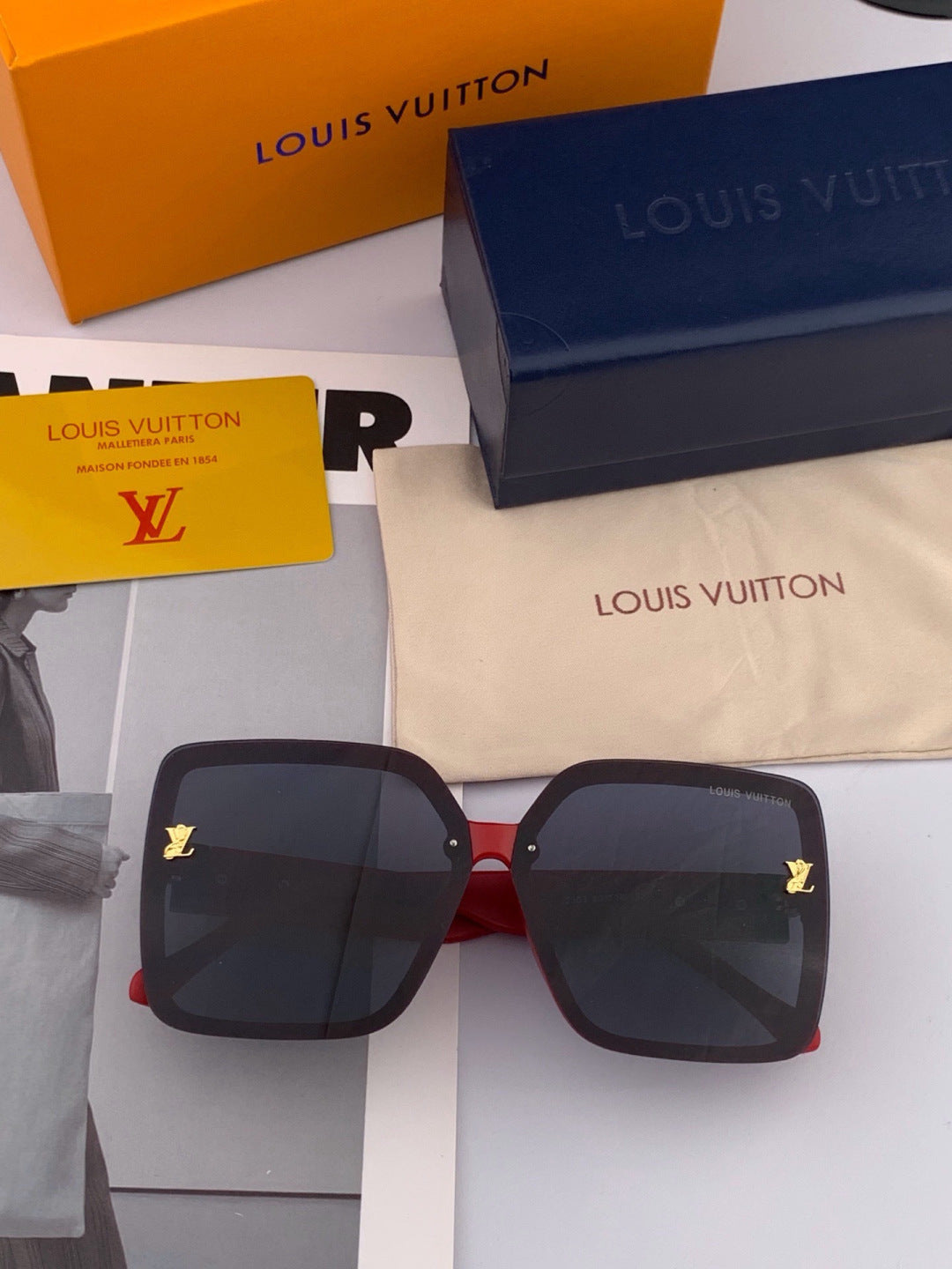 Louis Vuitton L3230 Square Brown Lens Sunglasses for Men & Women - 431165 - detail image 2