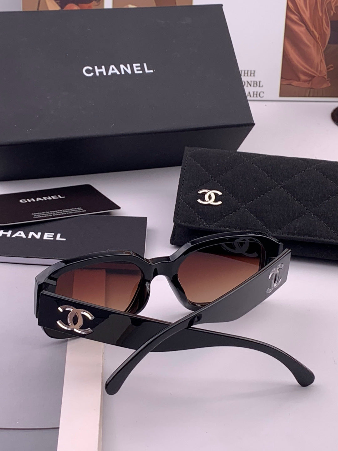 Chanel CH76910 Square Black Lens Sunglasses for Men & Women - 431574 - detail image 6