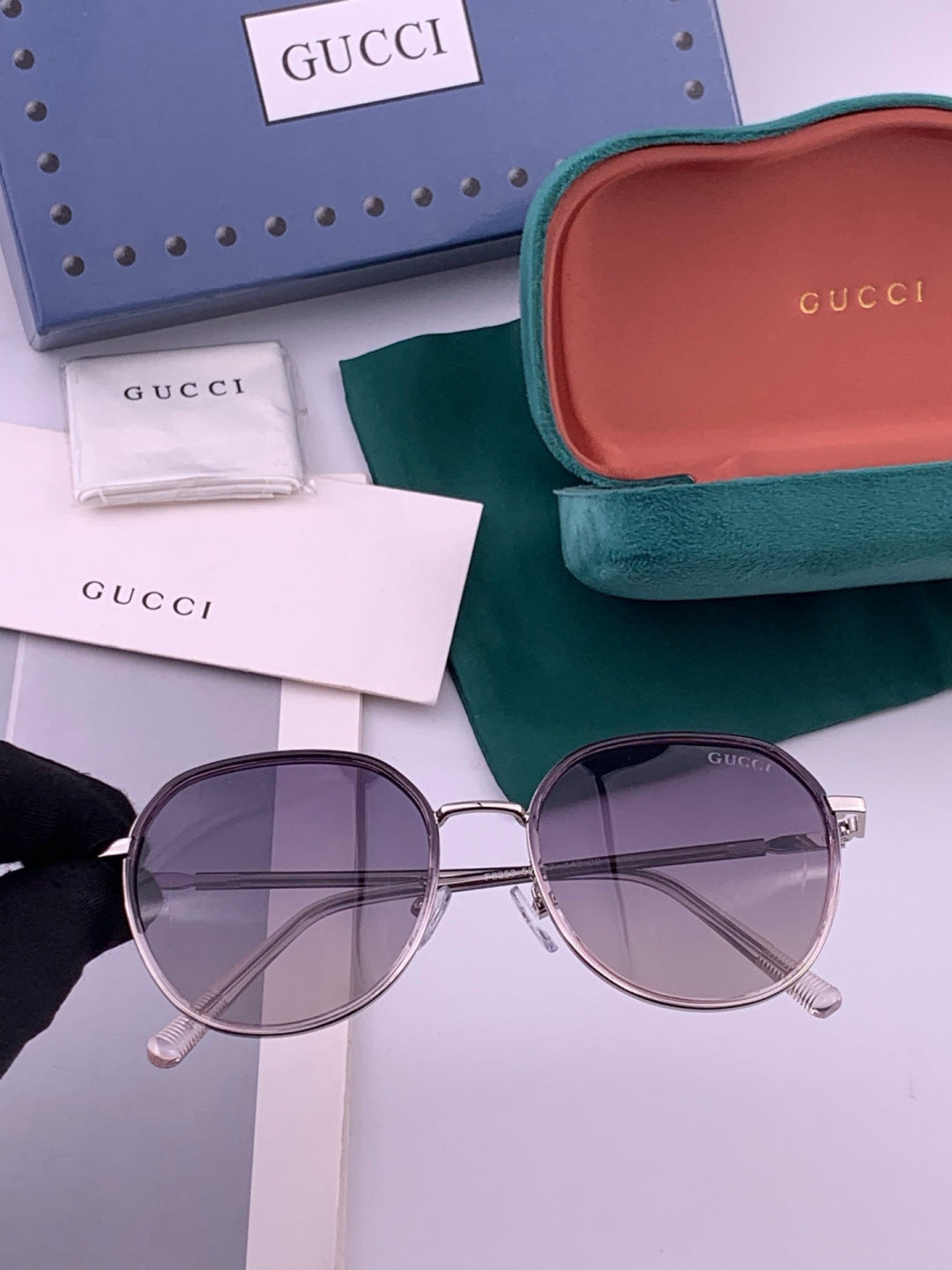 Gucci G3825 Polarized Square Red Lens Sunglasses for Women - 431351