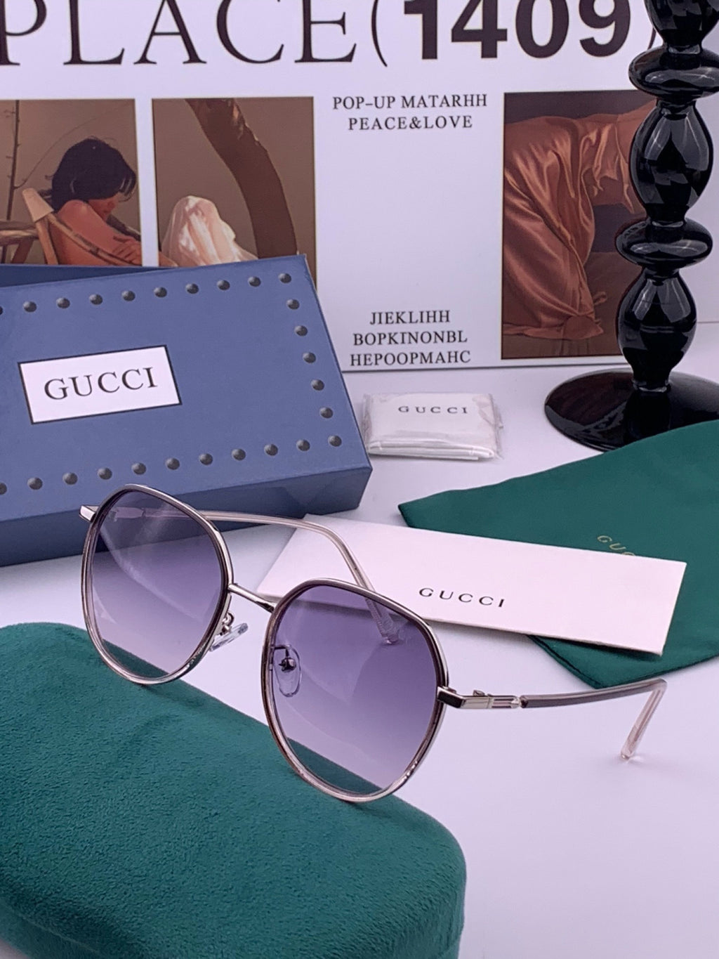 Gucci G3825 Polarized Square Brown Lens Sunglasses for Women - 431352 - detail image 2