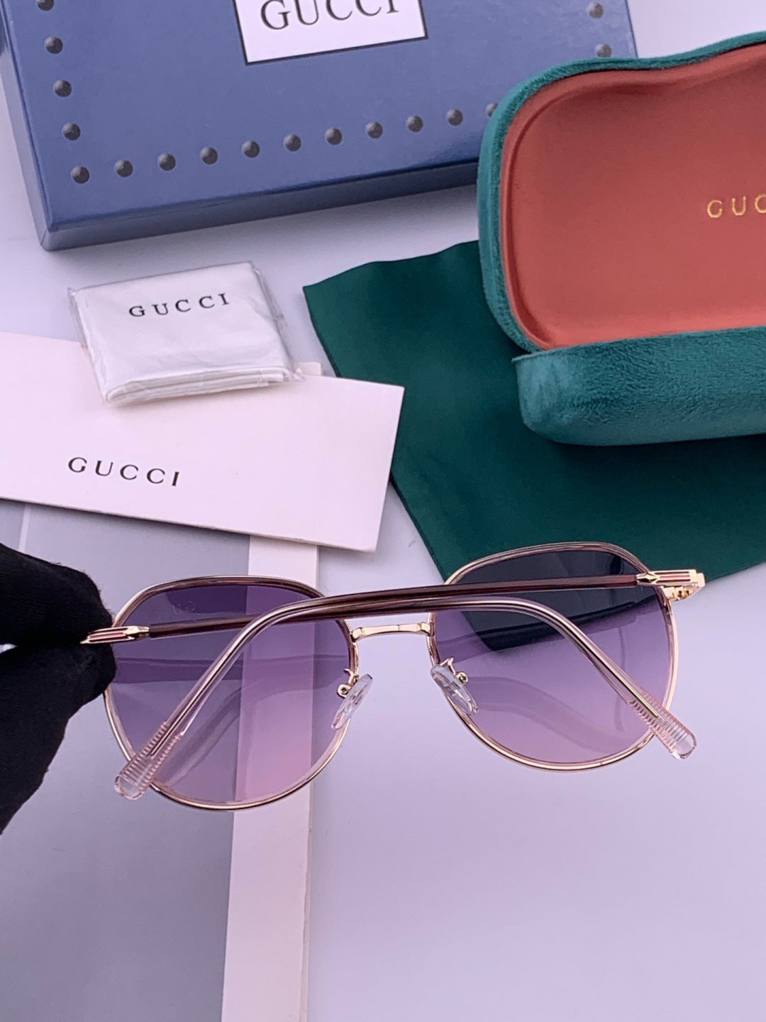 Gucci G3825 Polarized Square Red Lens Sunglasses for Women - 431353 - detail image 5