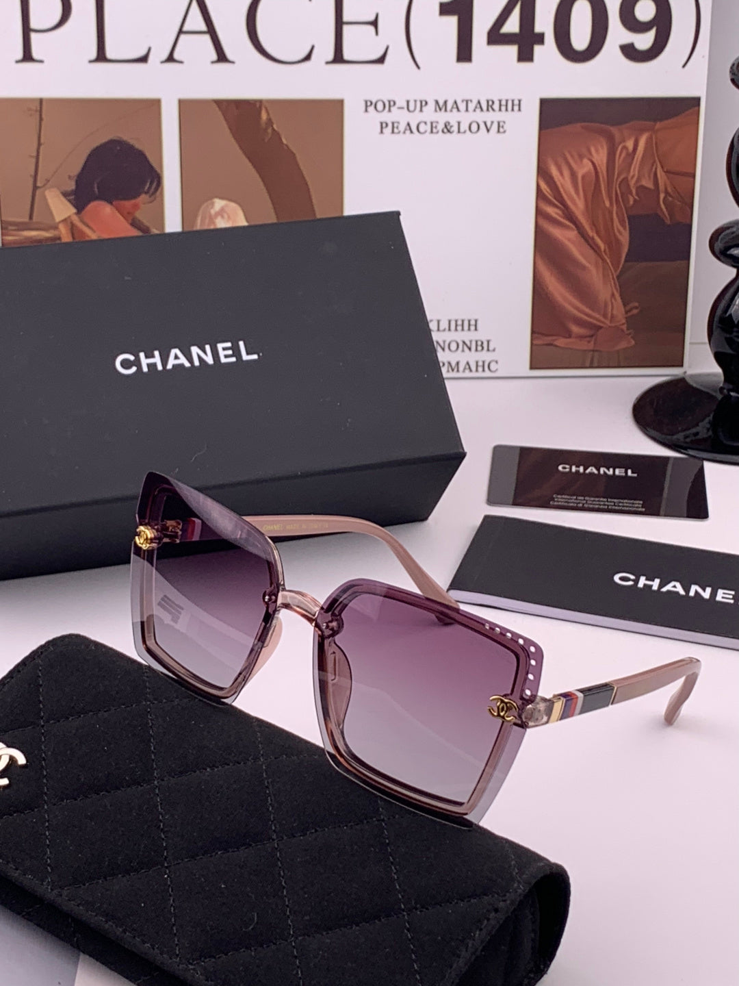 Chanel CH026 Square Brown Lens Sunglasses for Men & Women - 431580 - detail image 4