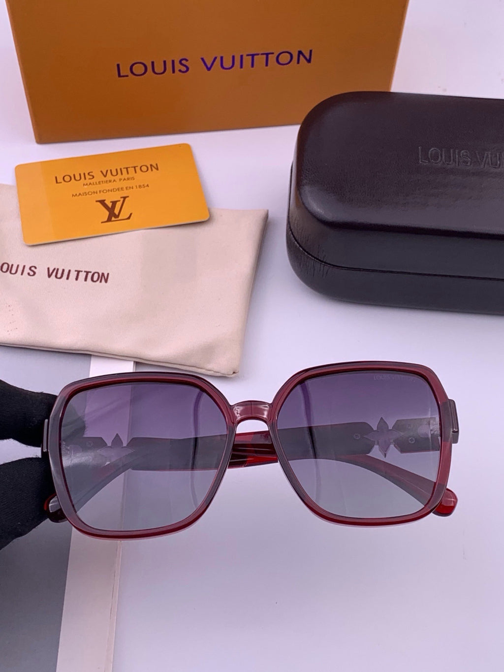 Louis Vuitton 2614 Polarized Square Gold Lens Sunglasses for Men & Wo - 431173