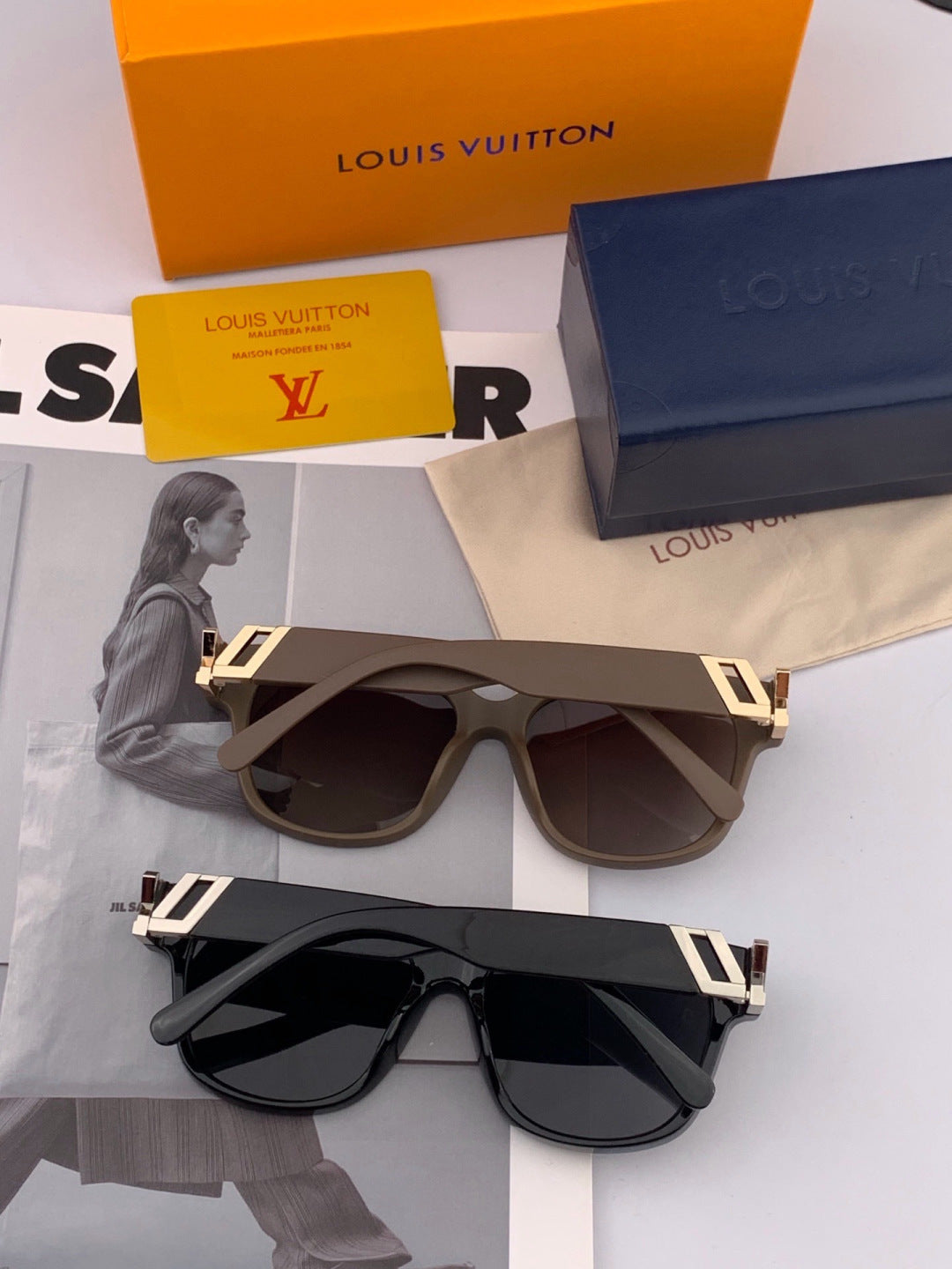Louis Vuitton L5516 Polarized Square Brown Lens Sunglasses for Men & Women - detail image 6