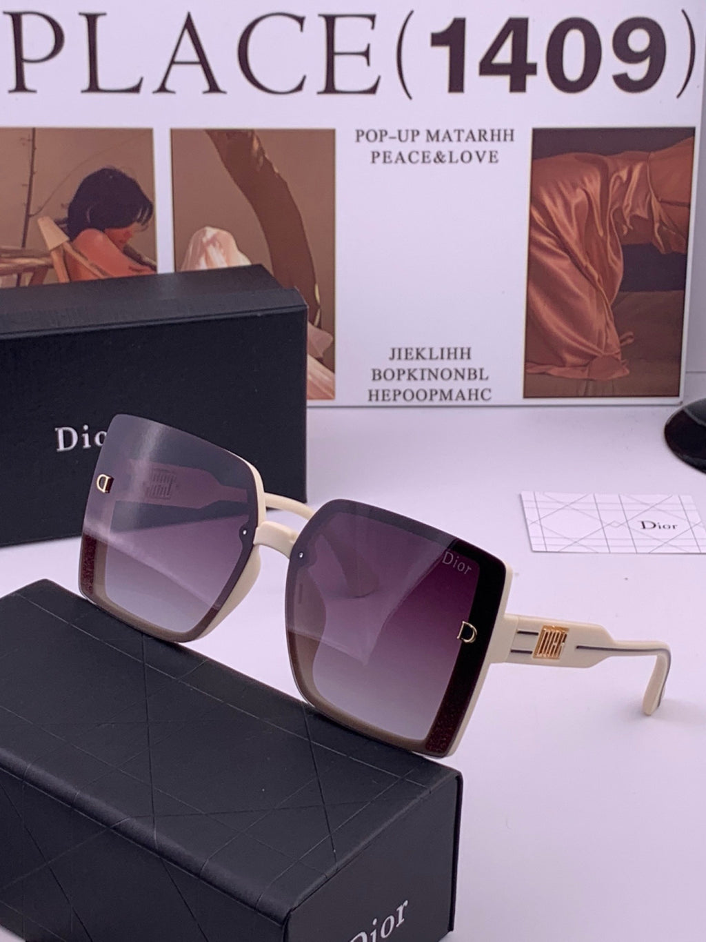 Dior D5290 Polarized Square Black Lens Sunglasses for Men & Women - 431774 - detail image 2