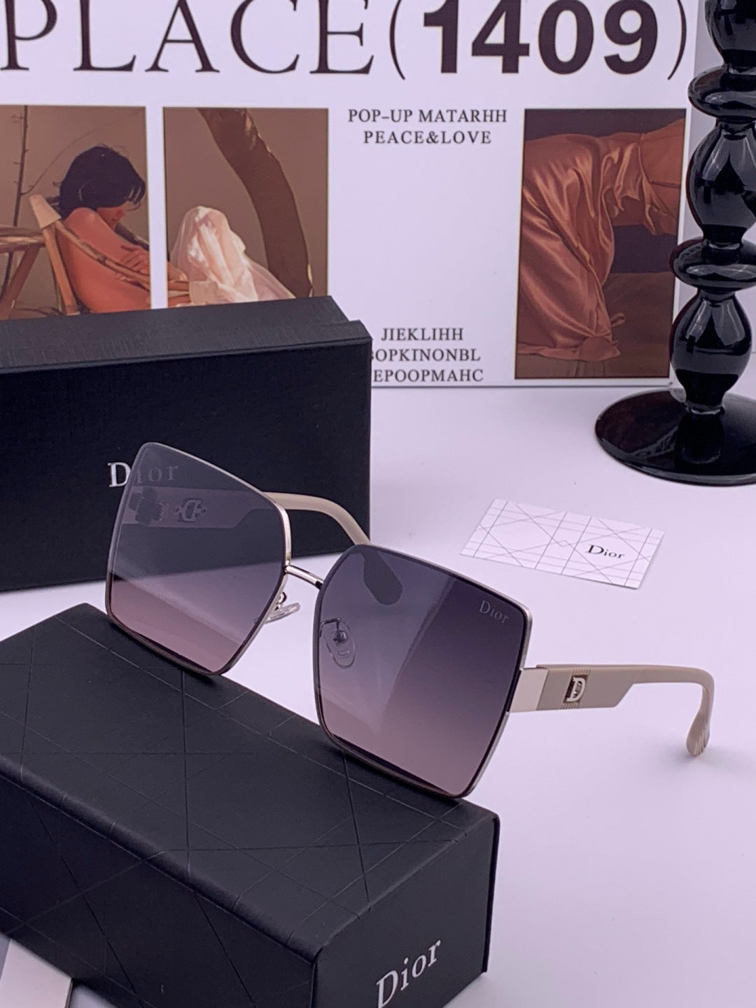 Dior CD1190 Square Brown Lens Sunglasses for Women - 449111 - detail image 2