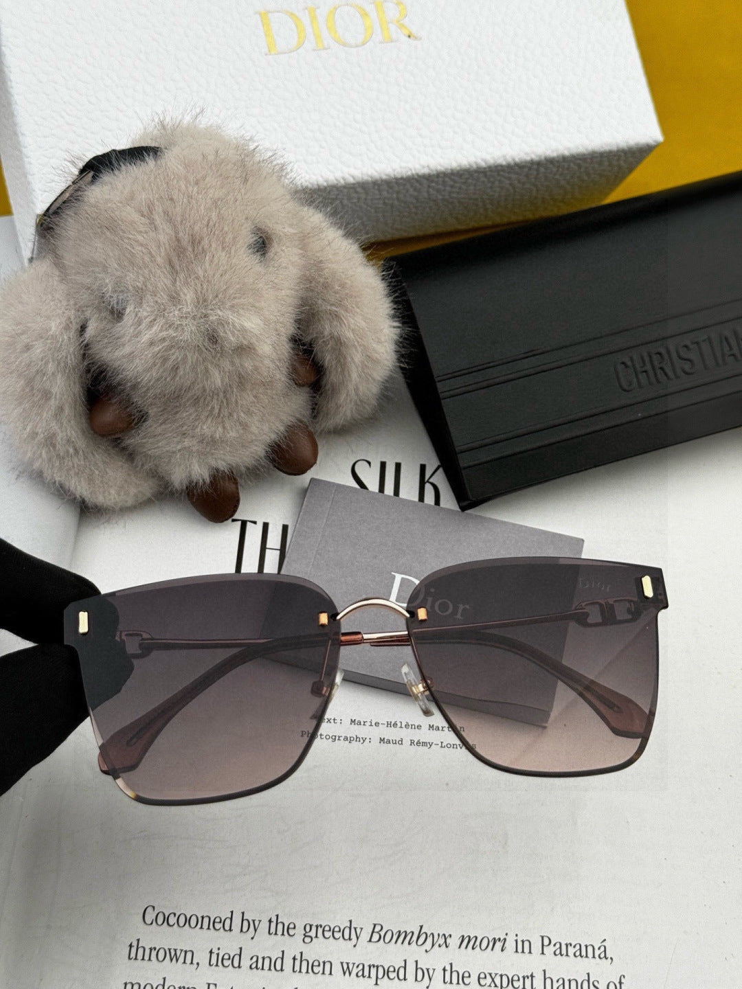 Dior CD4641 Polarized Rimless Gold Lens Sunglasses for Men & Women - 449113