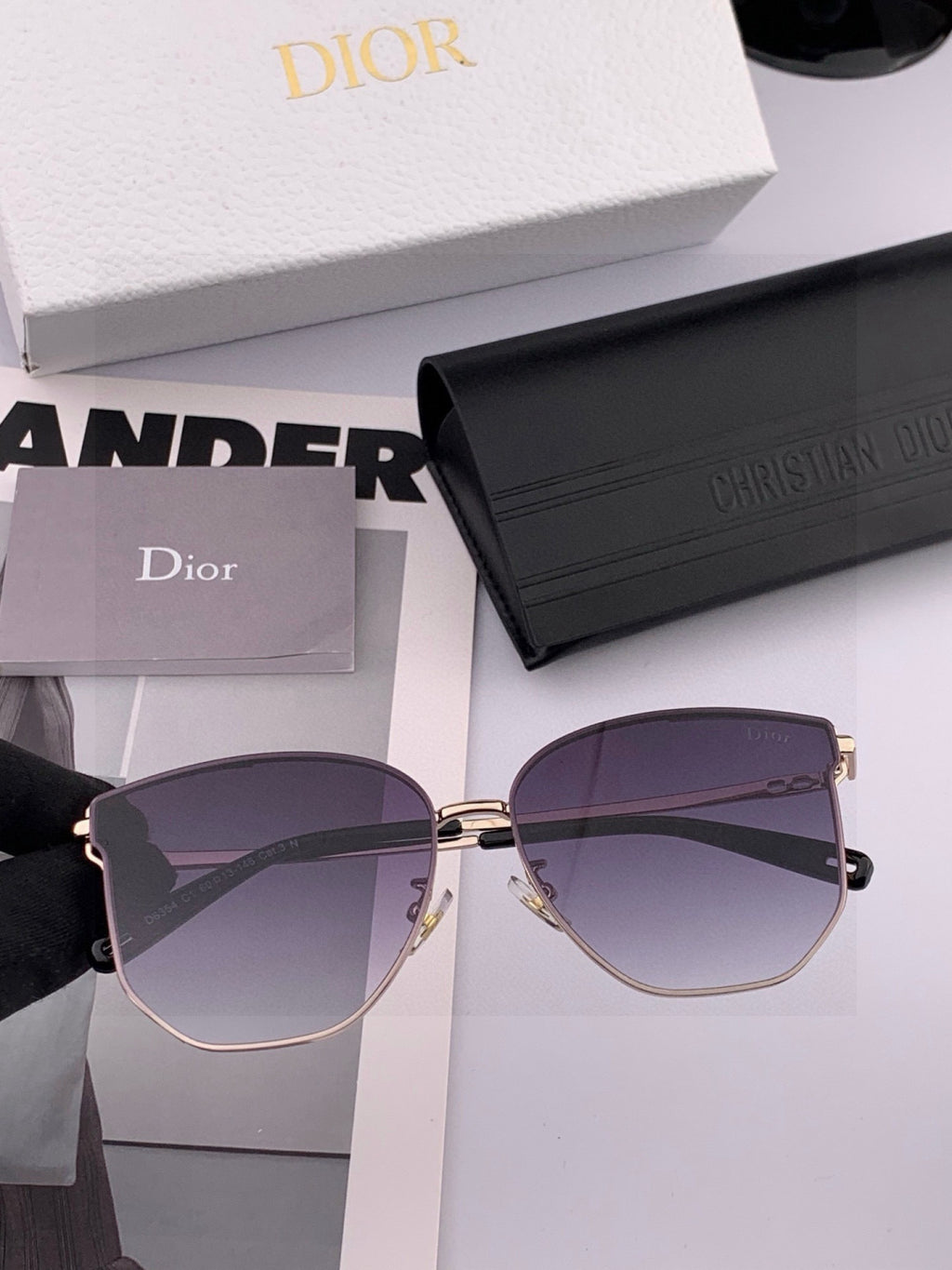 Dior CD4635 Polarized Rimless Gold Lens Sunglasses for Men & Women - 449114