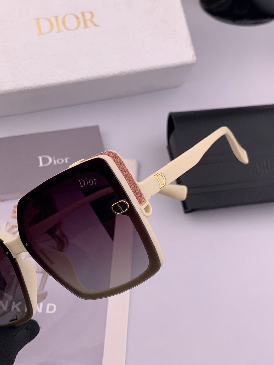 Dior CD4971 Polarized Square Gold Lens Sunglasses for Women - 449110 - detail image 4