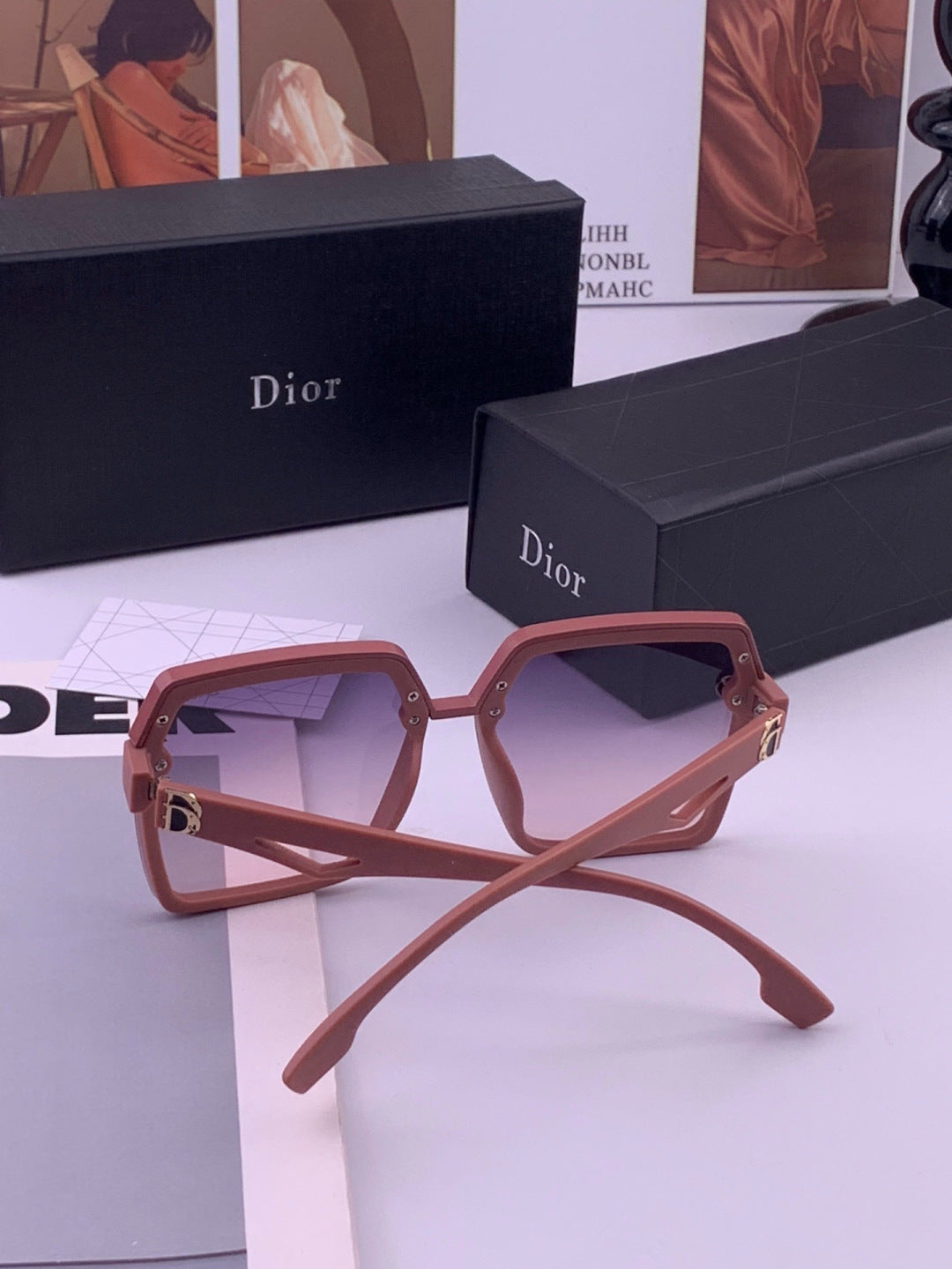 Dior CD092 Polarized Square Red Lens Sunglasses for Women - 449108 - detail image 5
