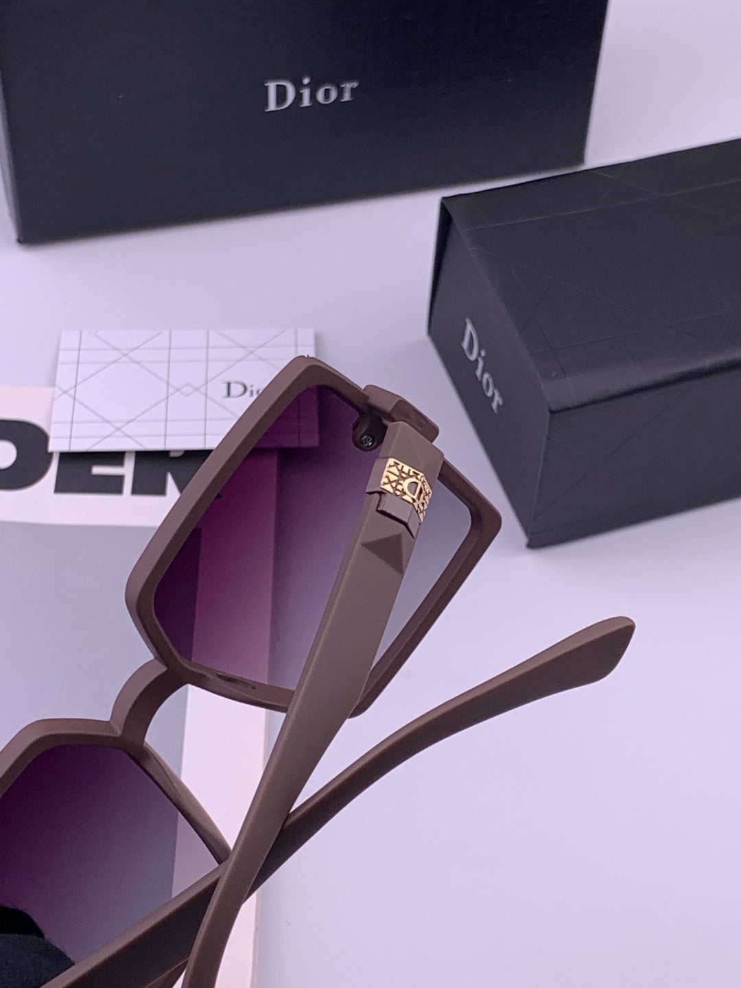 Dior CD9781 Polarized Square Black Lens Sunglasses for Women - detail image 4