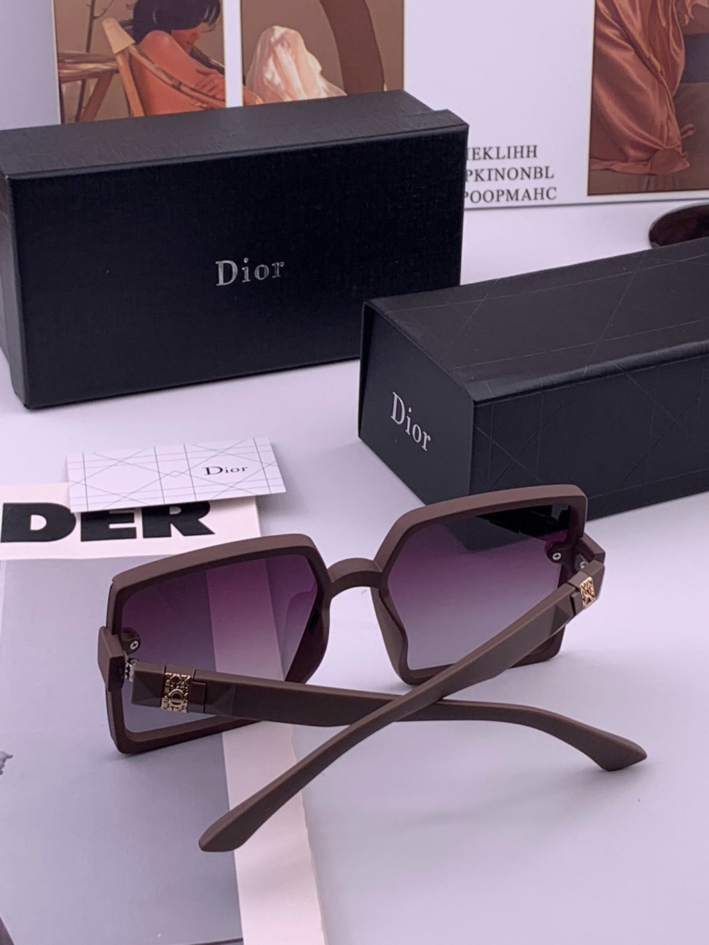 Dior CD9781 Polarized Square Black Lens Sunglasses for Women - detail image 6