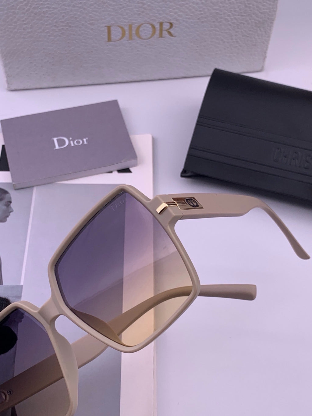 Dior CD4780 Polarized Square Purple Lens Sunglasses for Women - 449098 - detail image 2