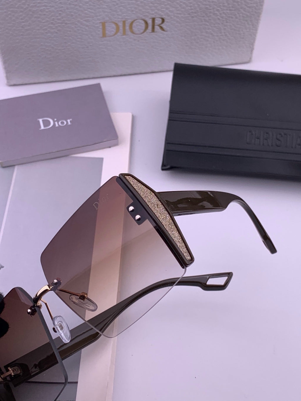Dior CD2233 Lightweight Metal Rimless Gold Lens Sunglasses for Women - 449101 - detail image 3