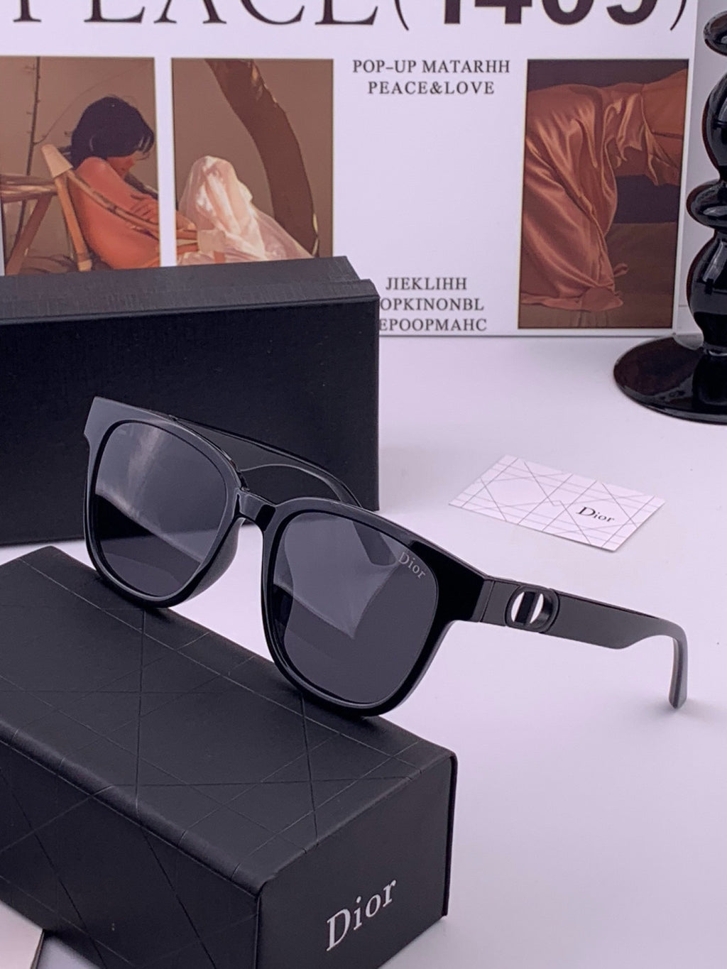 Dior D8913 Polarized Square Black Lens Sunglasses for Men & Women - 449107 - detail image 2