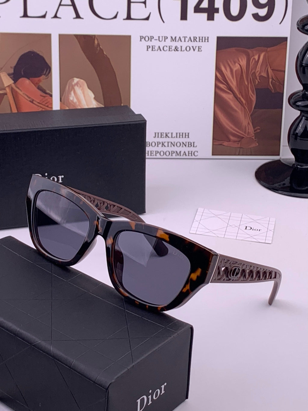Dior D7911 Polarized Square Black Lens Sunglasses for Men & Women - 449093