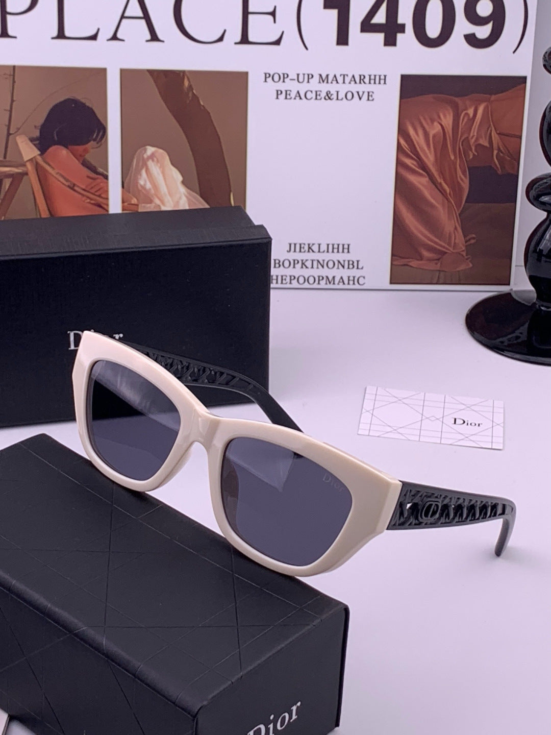 Dior D7911 Polarized Square Blue Lens Sunglasses for Men & Women - detail image 2