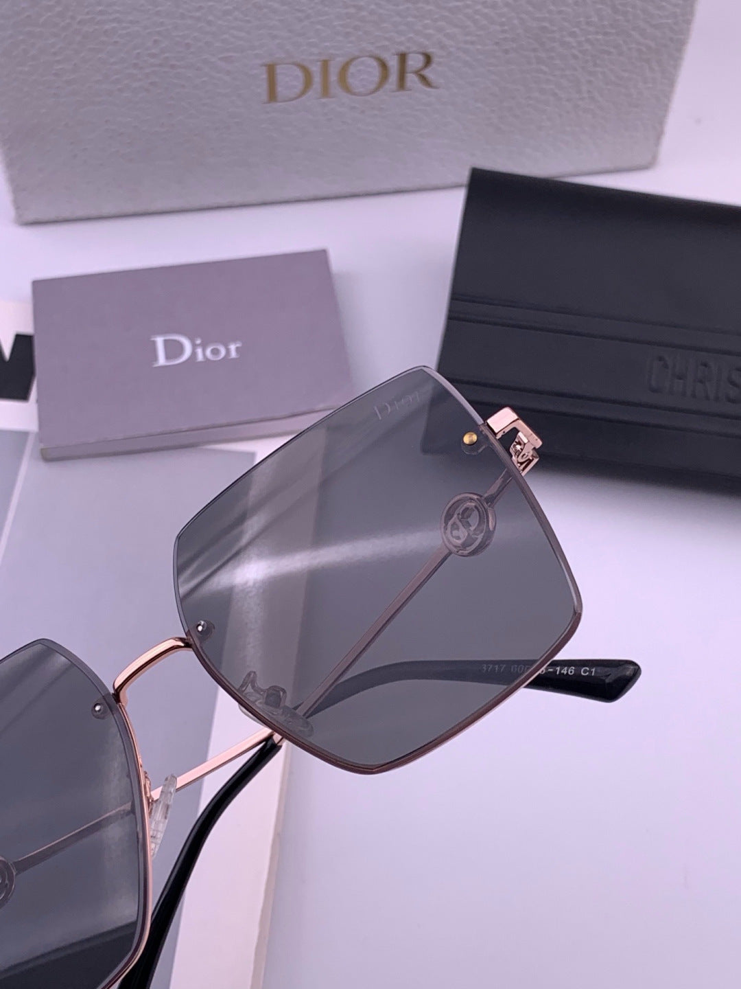 Dior CD7371 Lightweight Rimless Black Lens Sunglasses for Women - 449170 - detail image 6