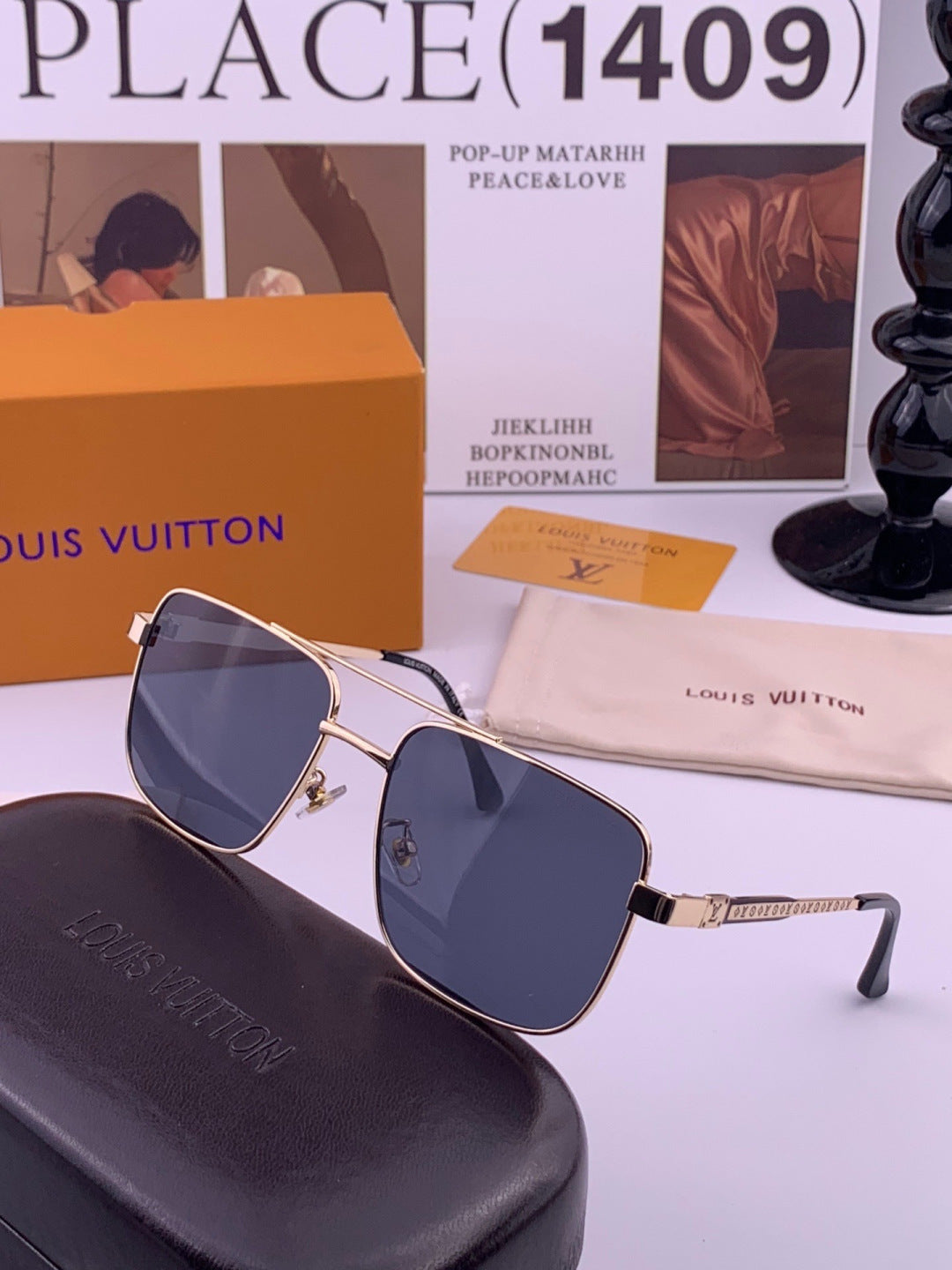 Louis Vuitton L3905 Aviator Gray Lens Sunglasses for Men & Women - 448599 - detail image 2