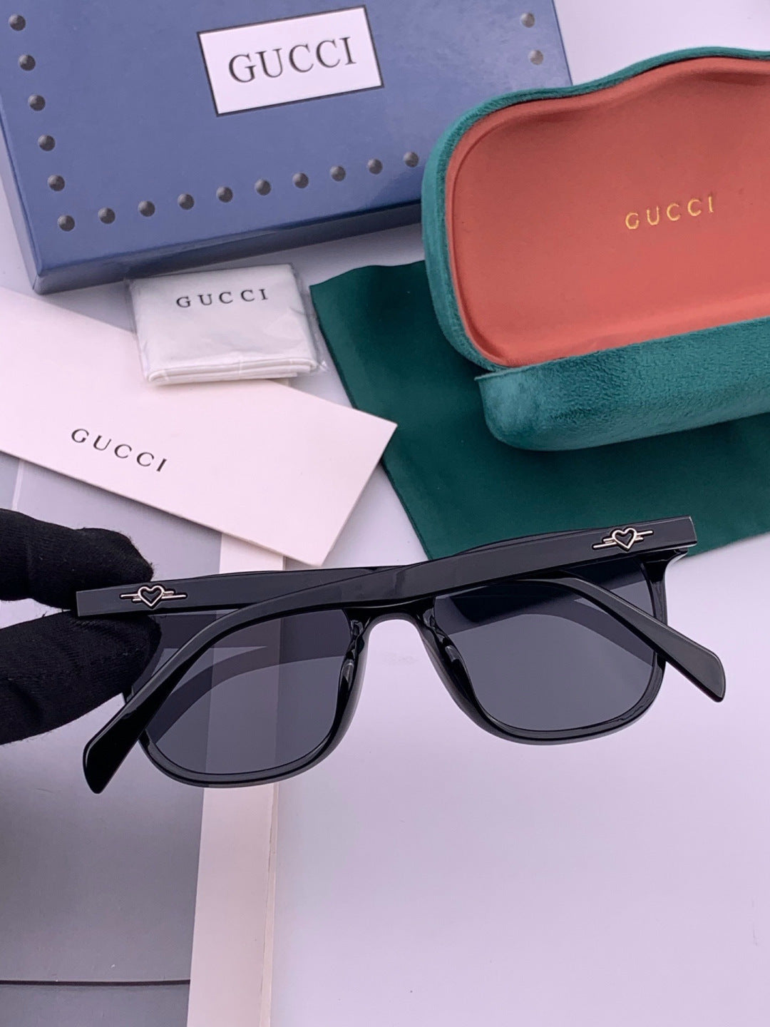 Gucci G12040 Polarized Square Black Lens Sunglasses for Men & Women - 448725 - detail image 5