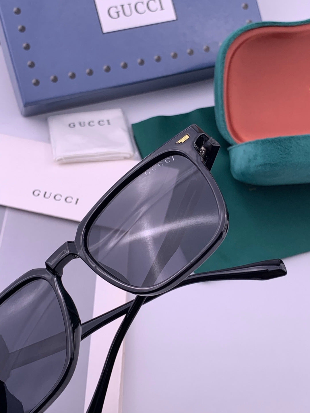 Gucci G12032 Polarized Square Gold Lens Sunglasses for Men & Women - 448727 - detail image 2