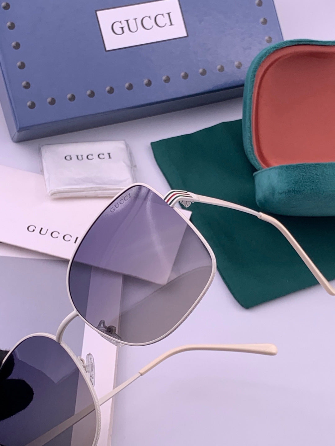 Gucci G6730 Metal Square Brown Lens Sunglasses for Men & Women - 448734 - detail image 3