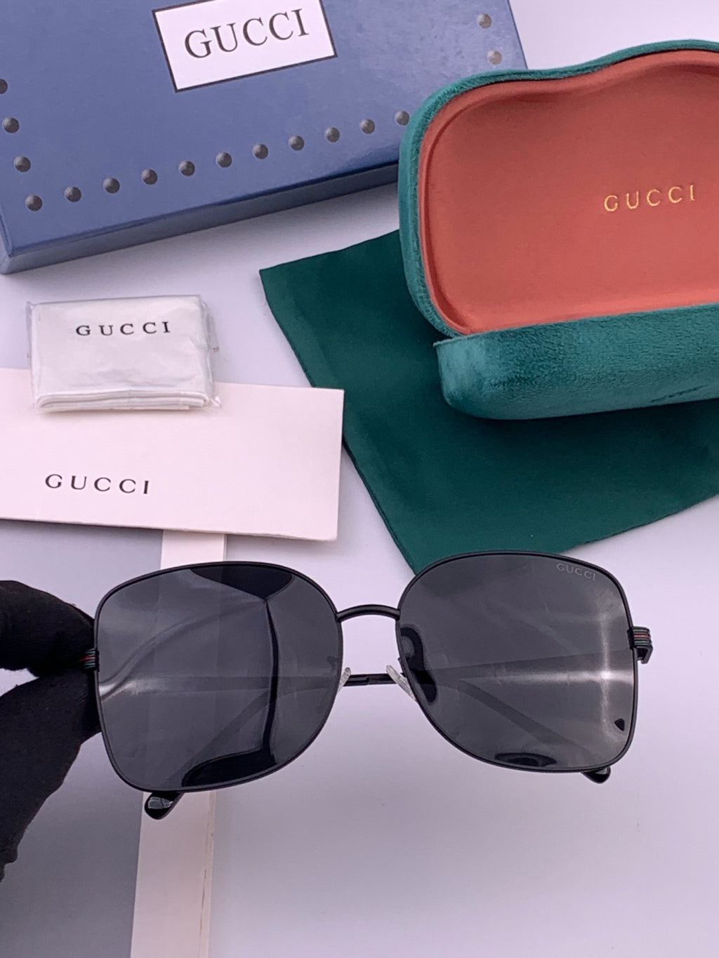 Gucci G6730 Metal Square Gold Lens Sunglasses for Men & Women - 448735
