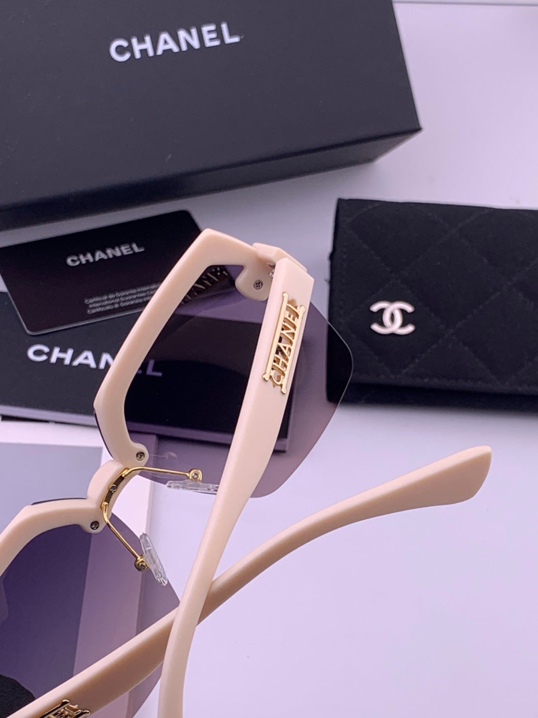 Chanel CH1250 Polarized Square Gold Lens Sunglasses for Women - 449053 - detail image 4