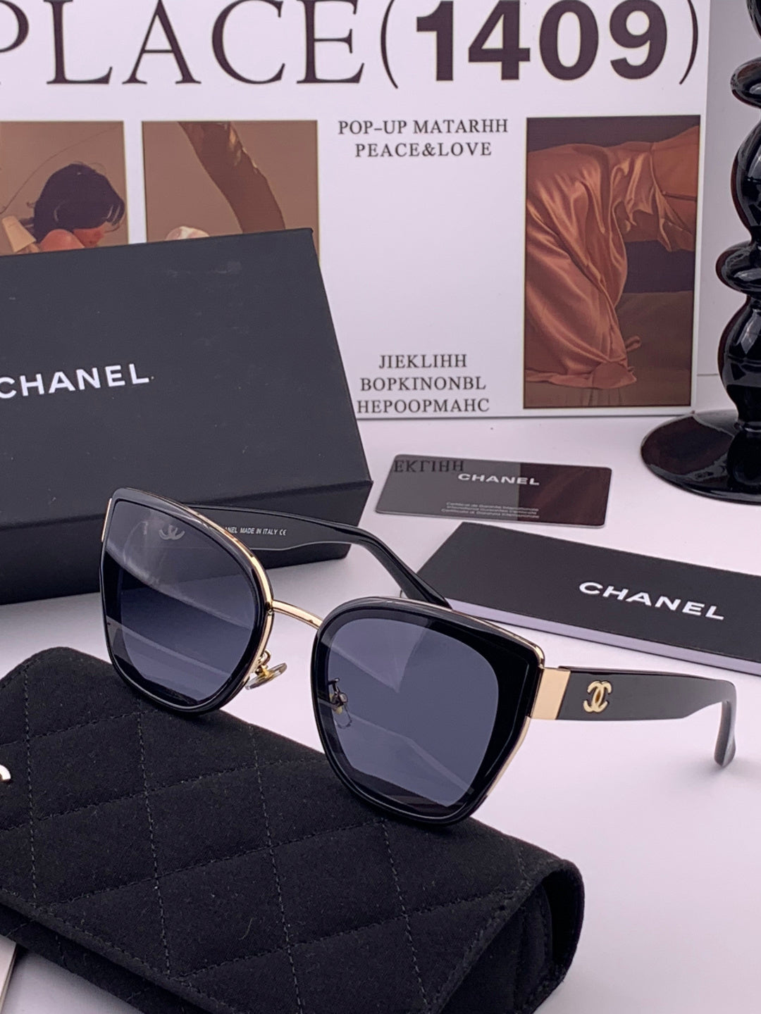 Chanel CH6991 Polarized Round Black Lens Sunglasses for Women - 449055 - detail image 2