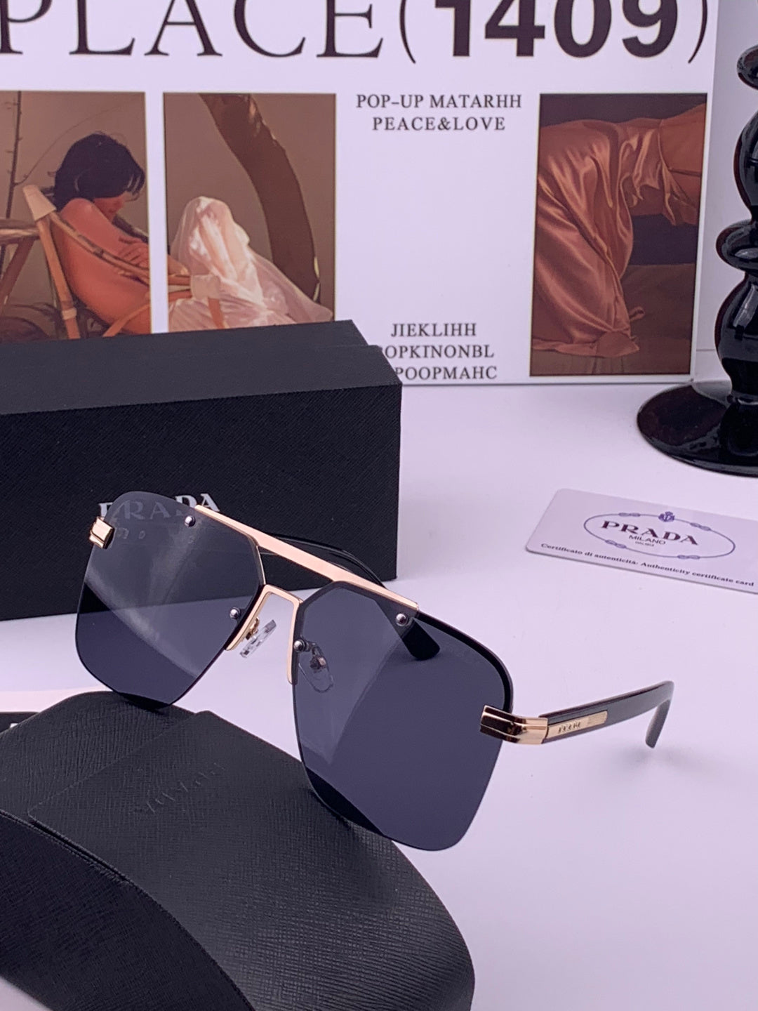 Prada Fashion Blue Lens Sunglasses for Men - 449353