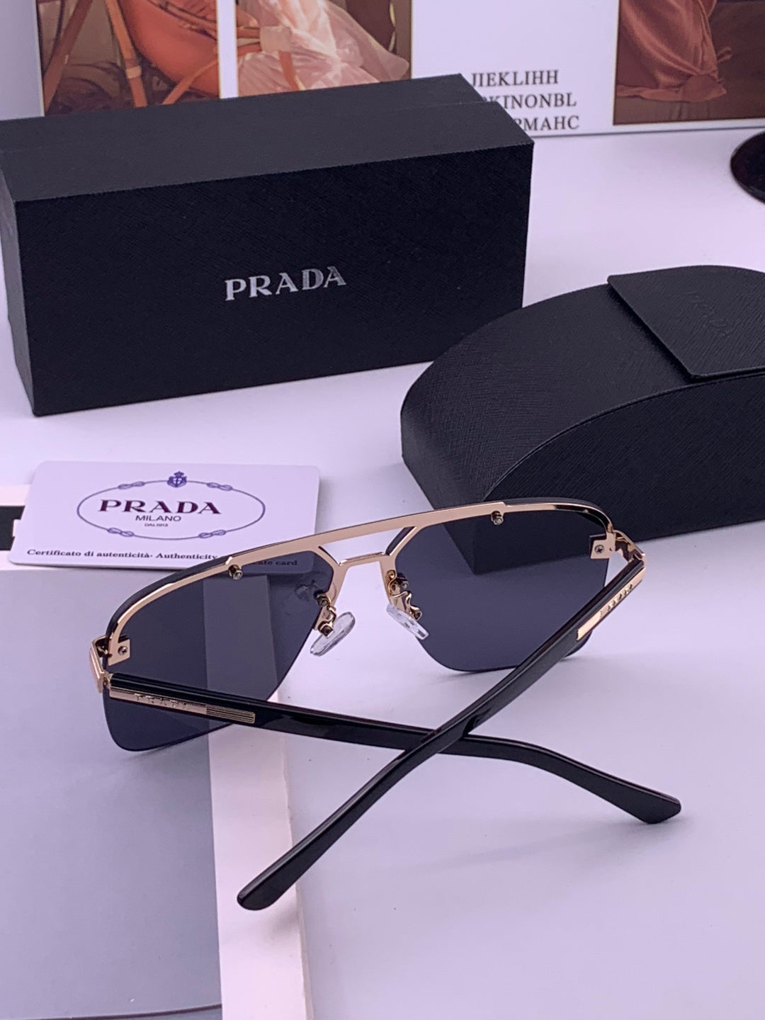 Prada Fashion Blue Lens Sunglasses for Men - 449353 - detail image 5