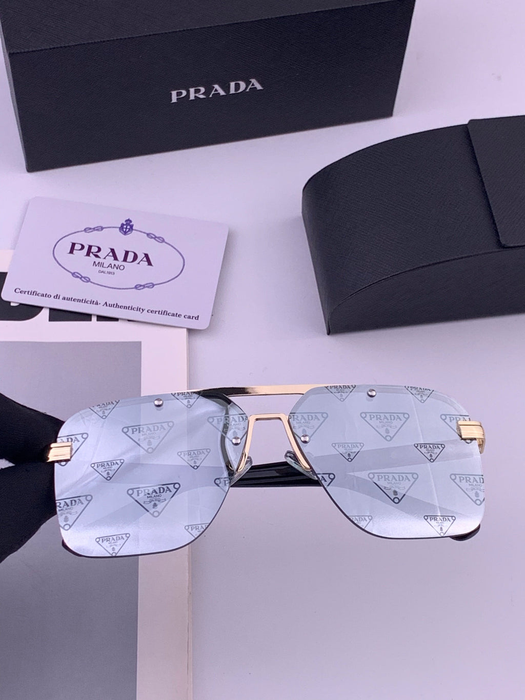 Prada Fashion Silver Lens Sunglasses for Men - 449354
