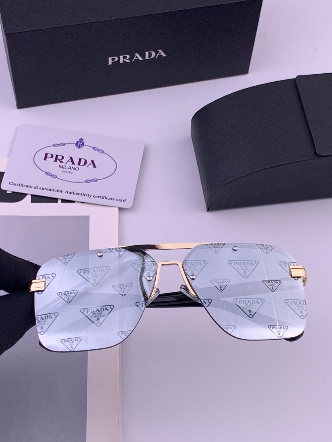 Prada Fashion Silver Lens Sunglasses for Men - 449354