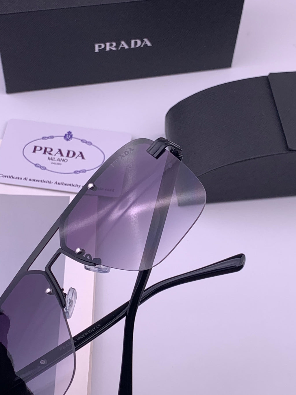 Prada Fashion Blue Lens Sunglasses for Men - 449355 - detail image 6