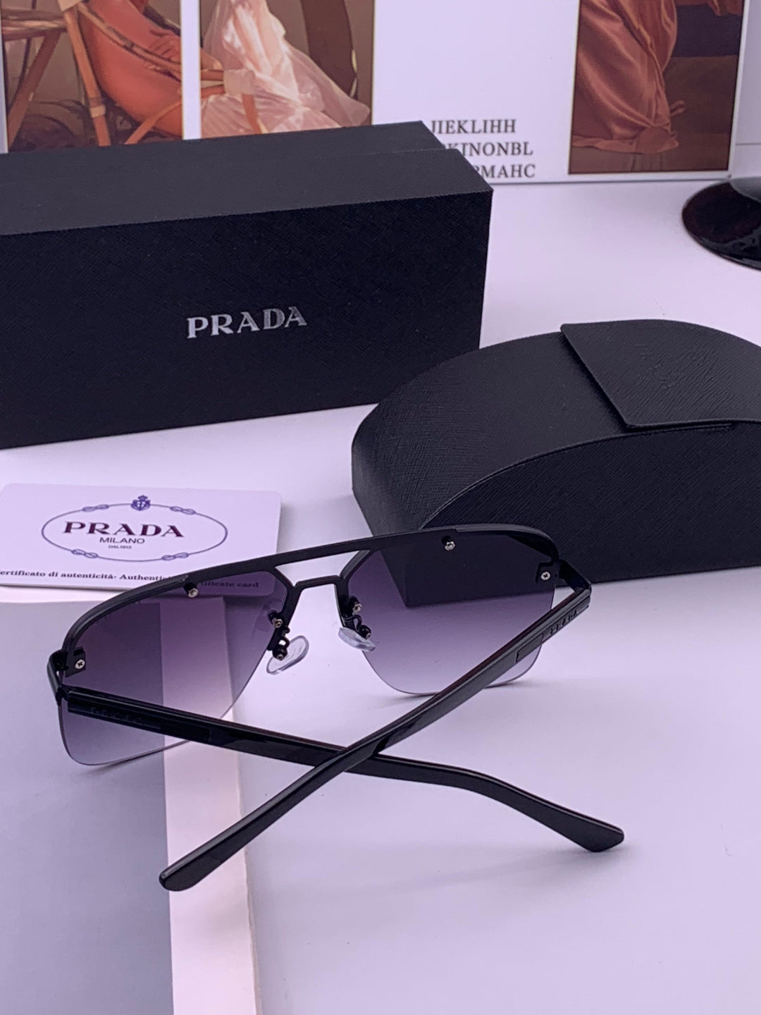 Prada Fashion Blue Lens Sunglasses for Men - 449355 - detail image 7