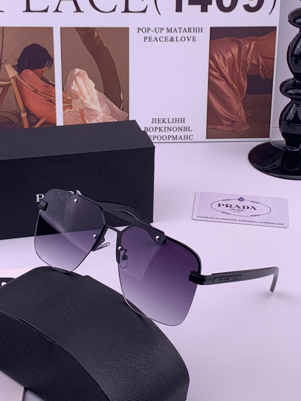 Prada Fashion Blue Lens Sunglasses for Men - 449355 - detail image 2