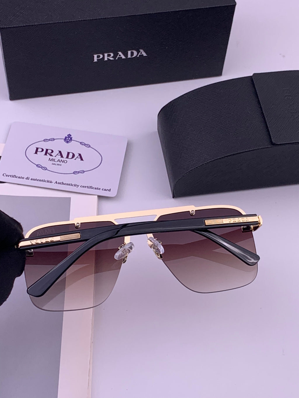 Prada Fashion Black Lens Sunglasses for Men - 449356 - detail image 5