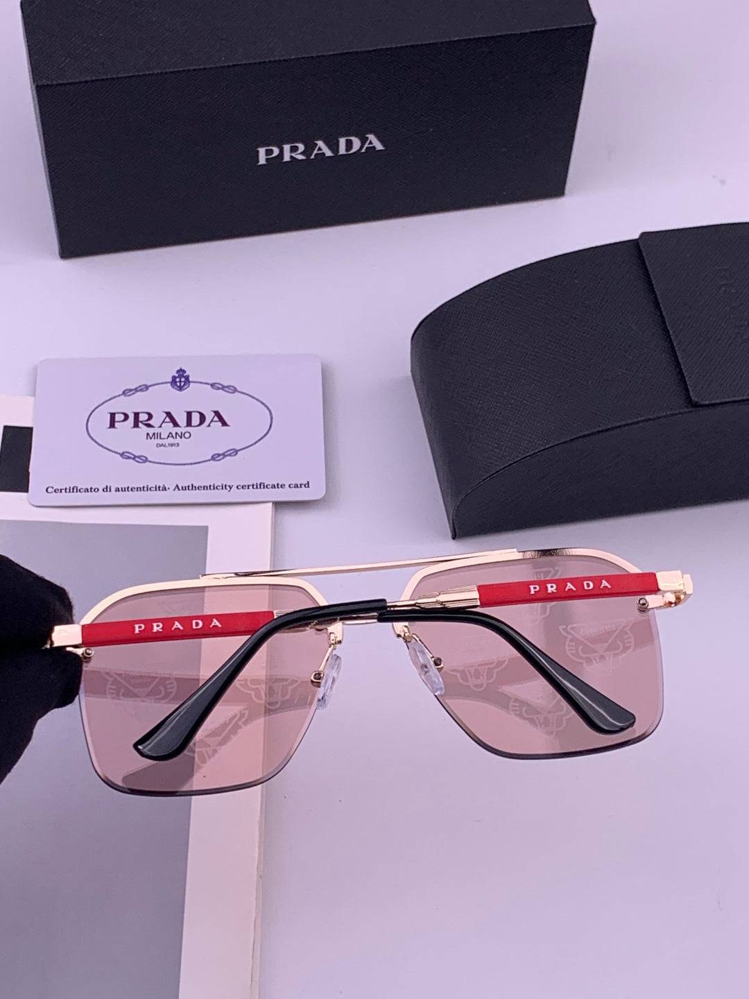 Prada Fashion Red Lens Sunglasses for Men - 449357 - detail image 4