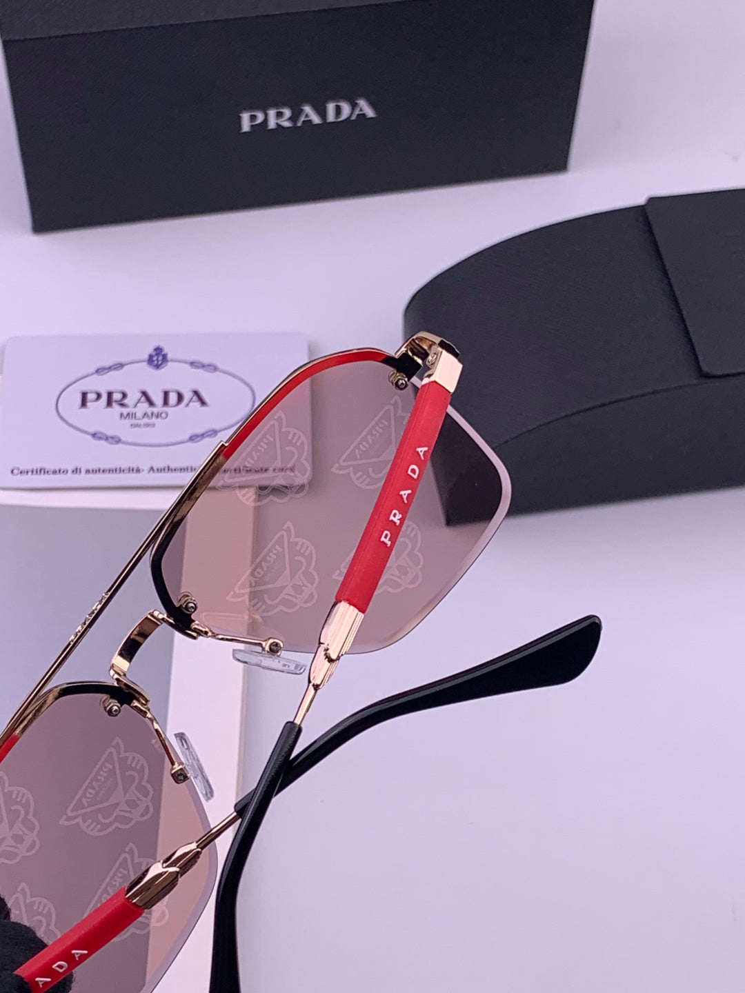 Prada Fashion Red Lens Sunglasses for Men - 449357 - detail image 3