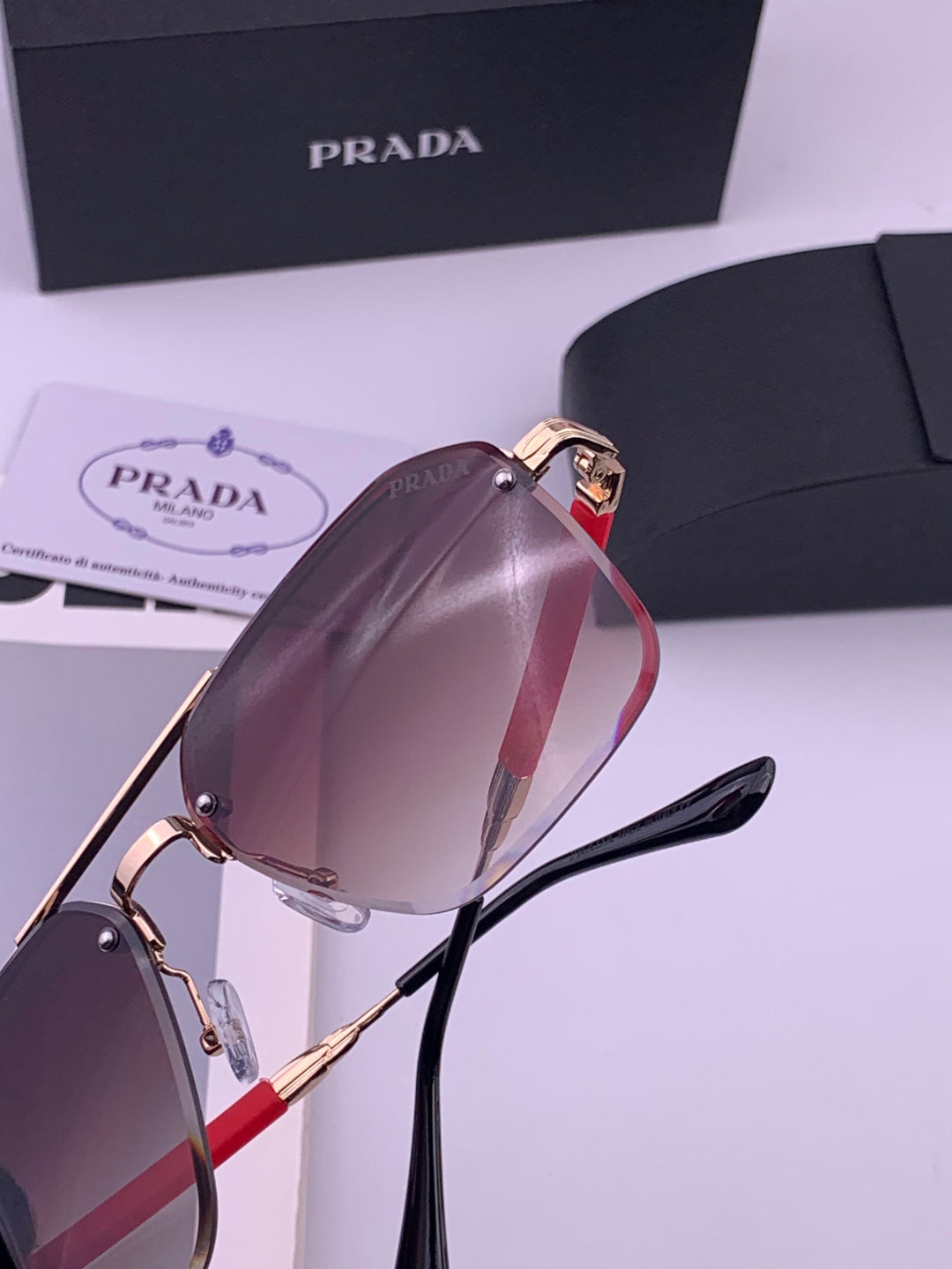 Prada Fashion Black Lens Sunglasses for Men - 449358 - detail image 4