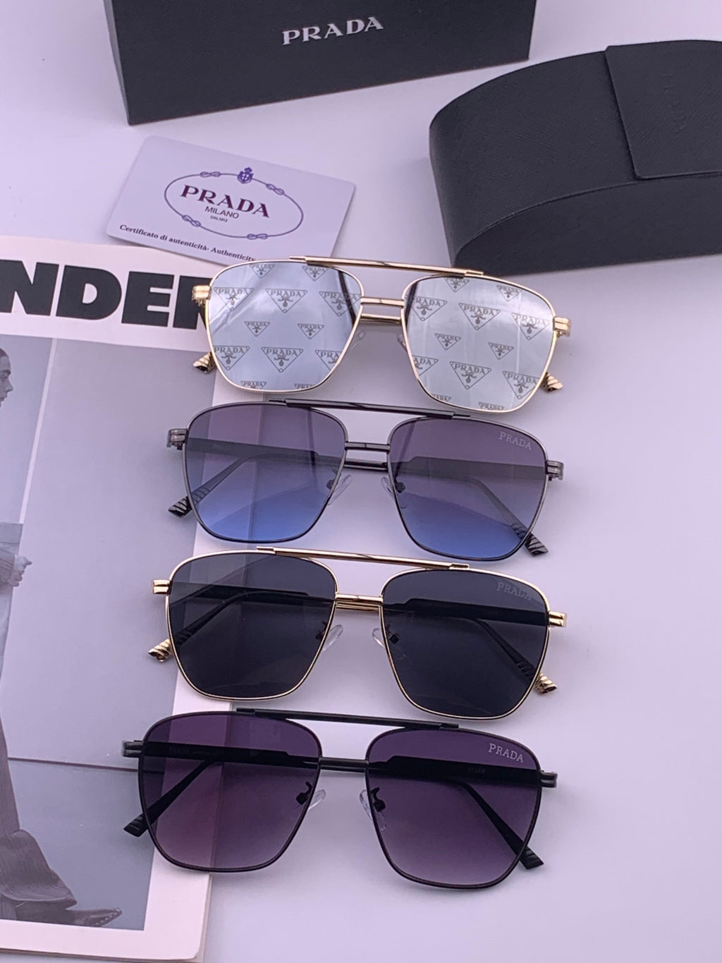 Prada Fashion Silver Lens Sunglasses for Men - 449362 - detail image 8