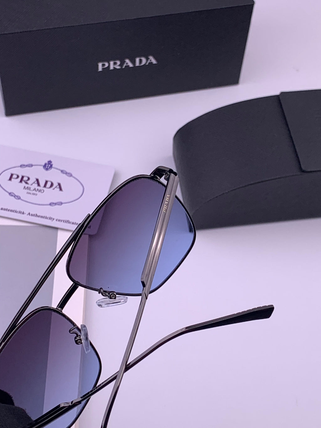 Prada Fashion Blue Lens Sunglasses for Men - 449363 - detail image 3