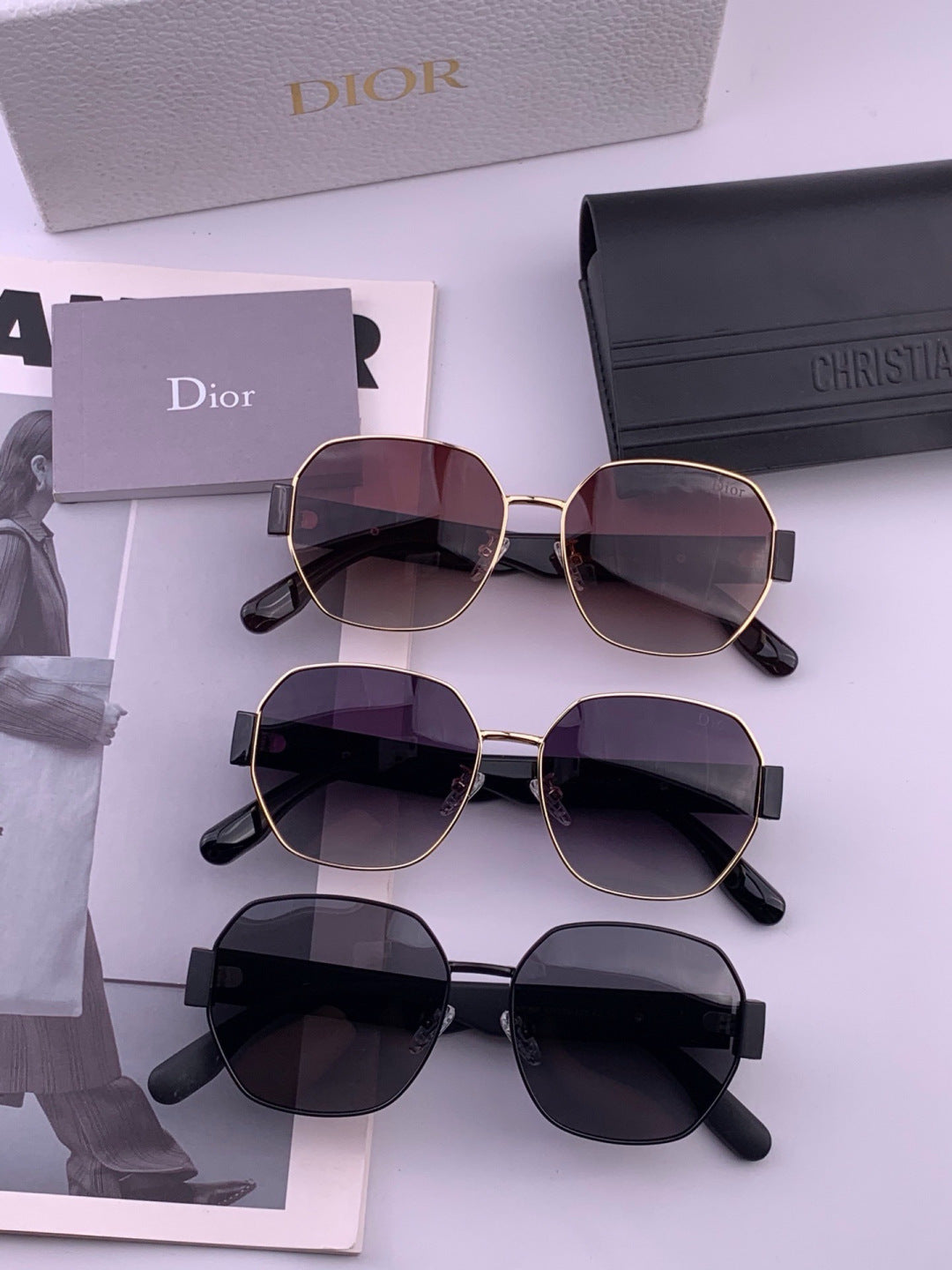 Dior CD9370 Round Black Lens Sunglasses for Women - 449171 - detail image 7