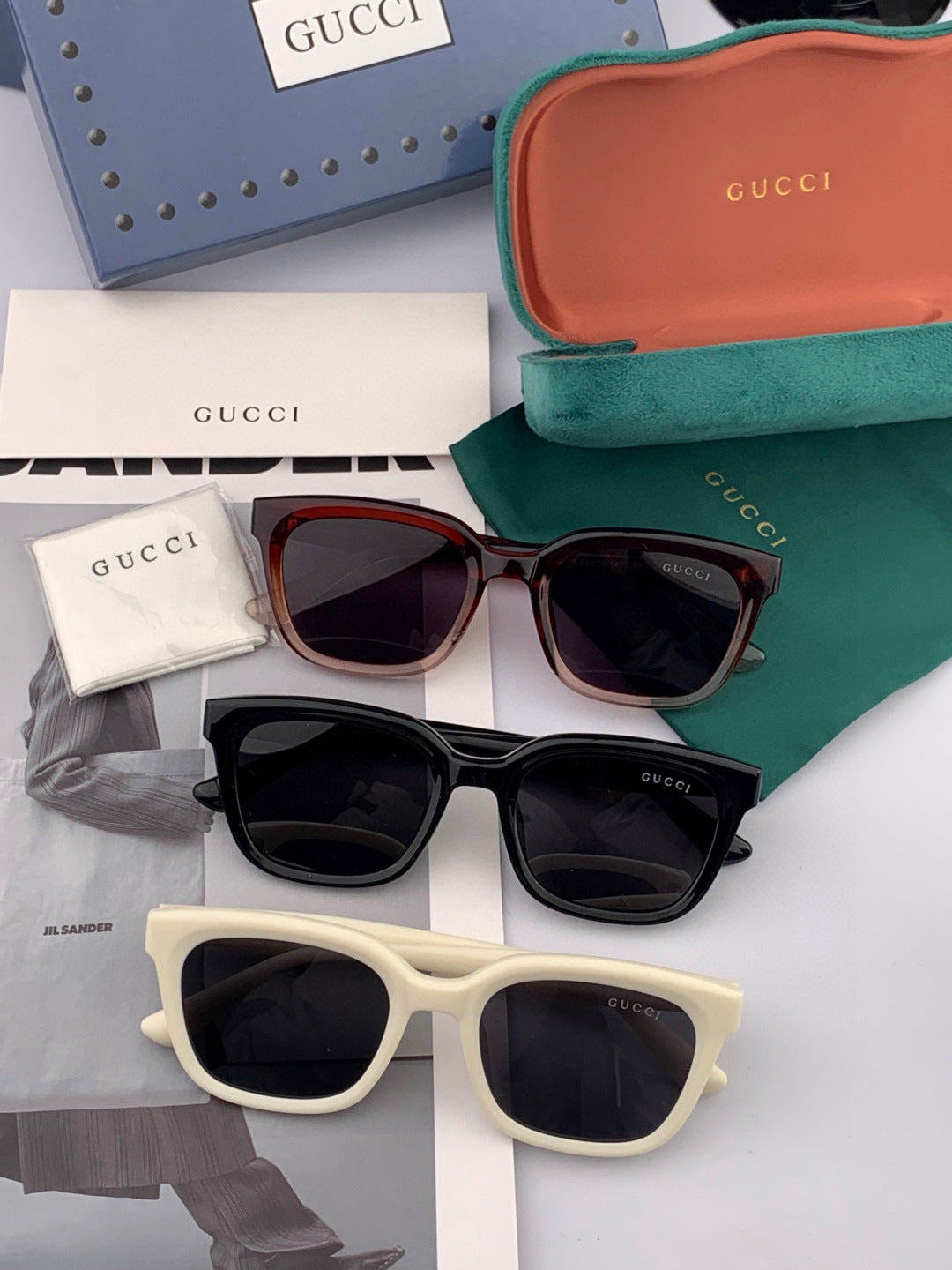 Gucci G5108 Polarized Square Black Lens Sunglasses for Women - 448707 - detail image 7