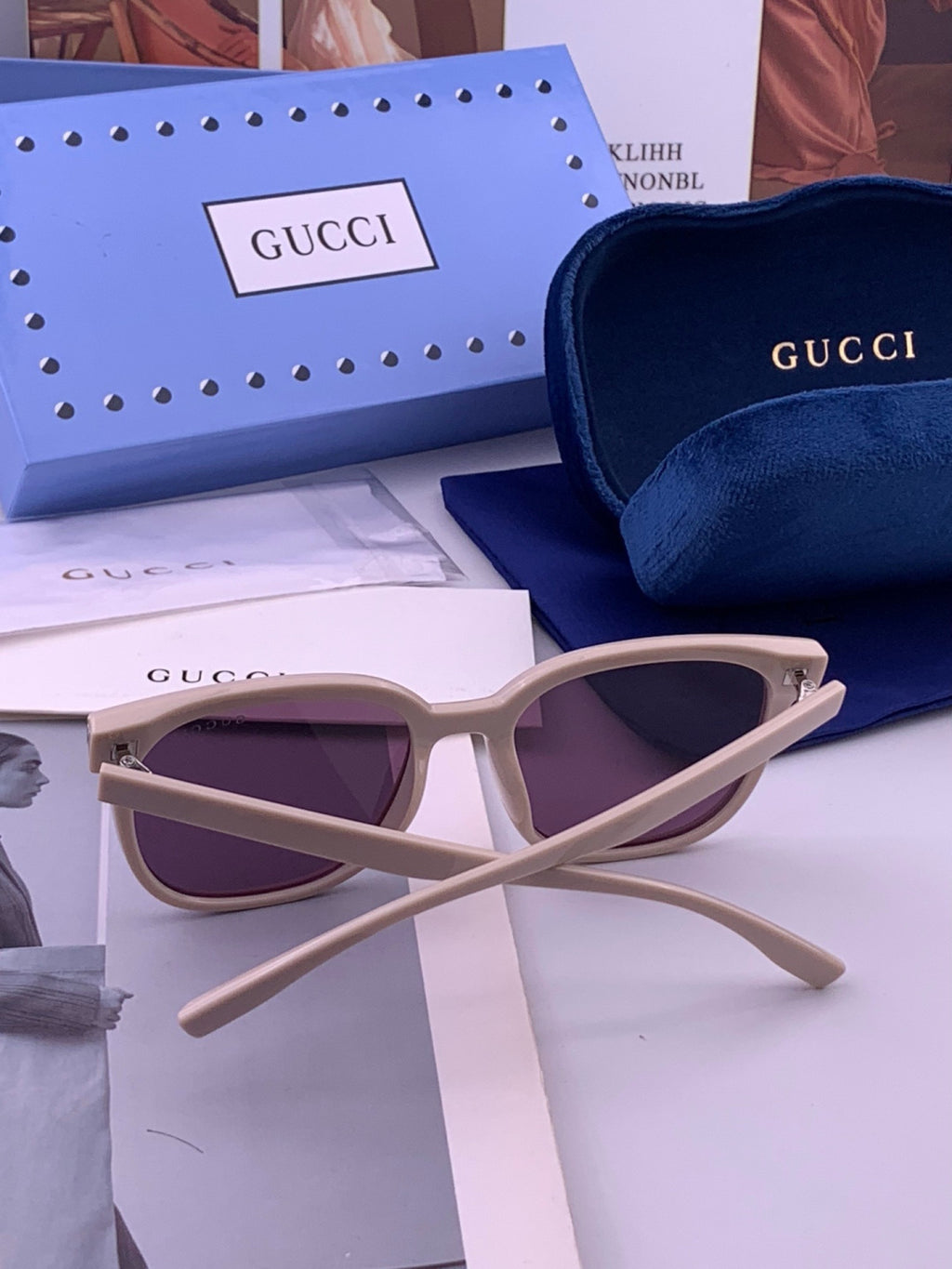 Gucci G87722 Polarized Round Black Lens Sunglasses for Women - 448710 - detail image 5