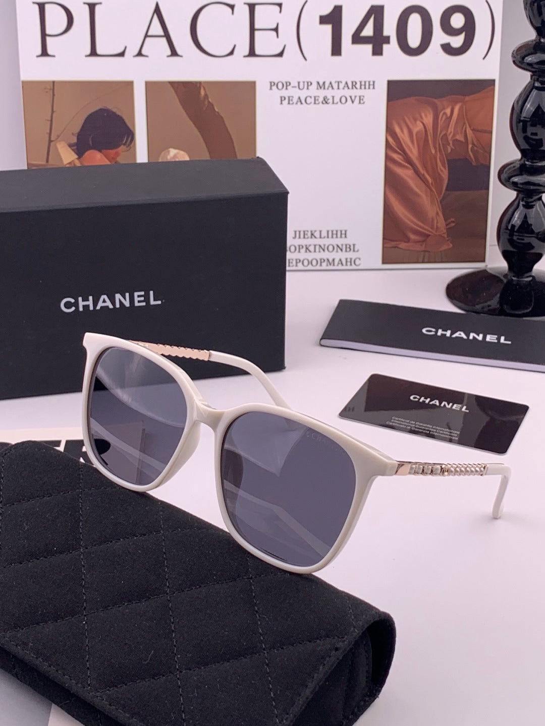 Chanel CH2753 Metal Square Gold Lens Sunglasses for Men & Women - 449050 - detail image 3