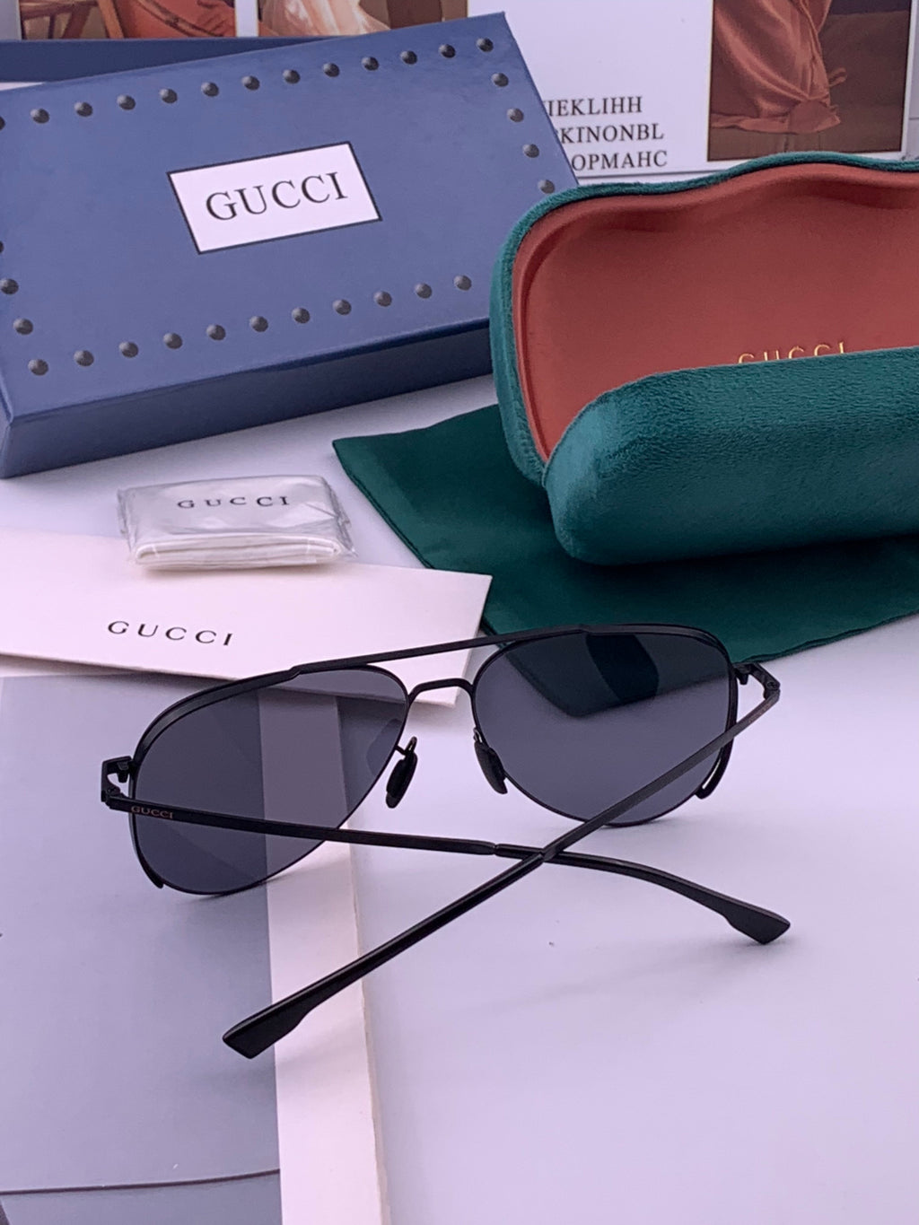 Gucci 1227 Fashion Gold Lens Sunglasses for Men & Women - 448866 - detail image 6