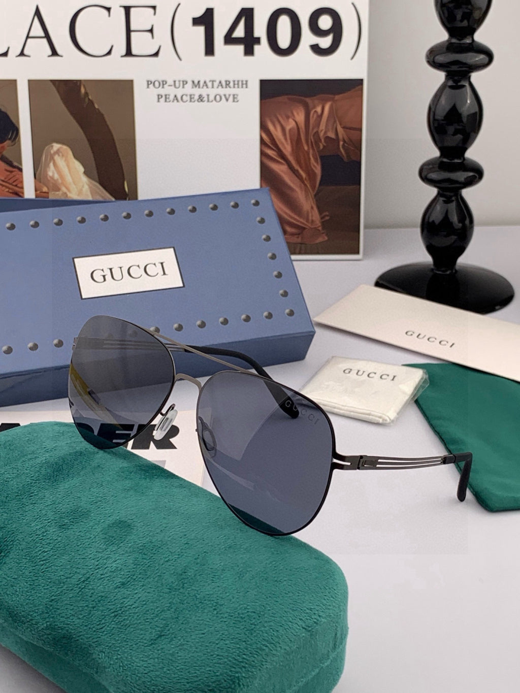 Gucci G1502 Polarized Fashion Gold Lens Sunglasses for Men & Women - detail image 4