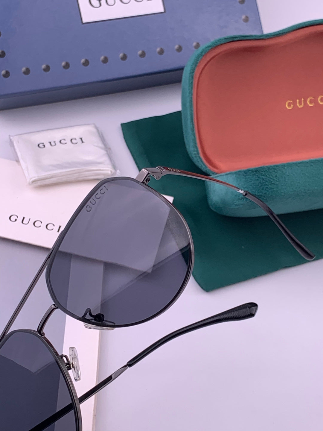 Gucci G9225 Polarized Aviator Gold Lens Sunglasses for Men - 448871 - detail image 4